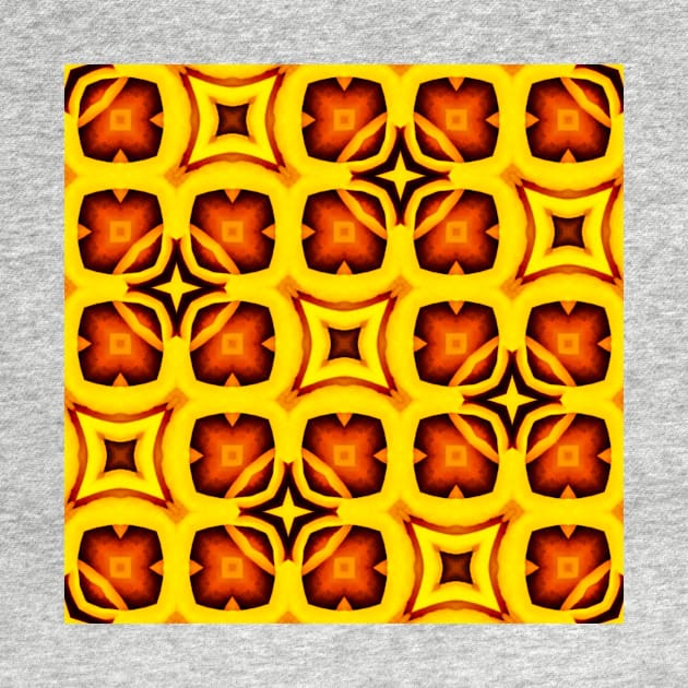 Bright Yellow Expressionist Art Yellow Rose Pattern 6 by BubbleMench